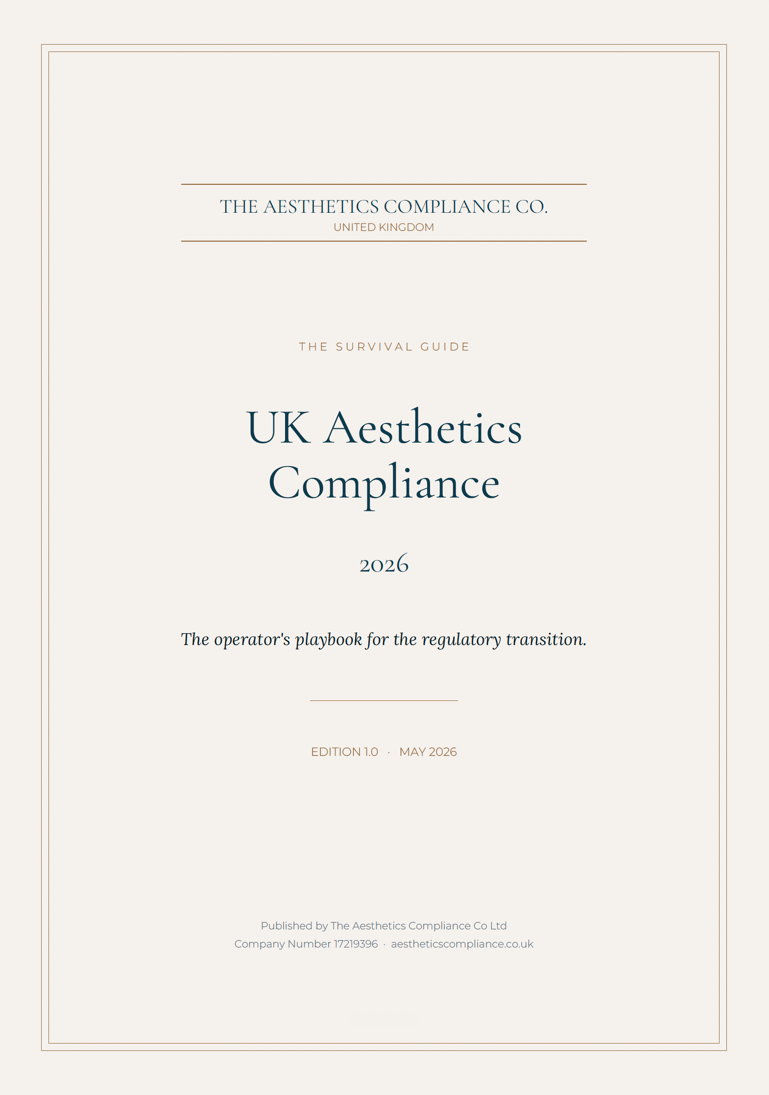UK Aesthetics Compliance Survival Guide — Edition 1.0